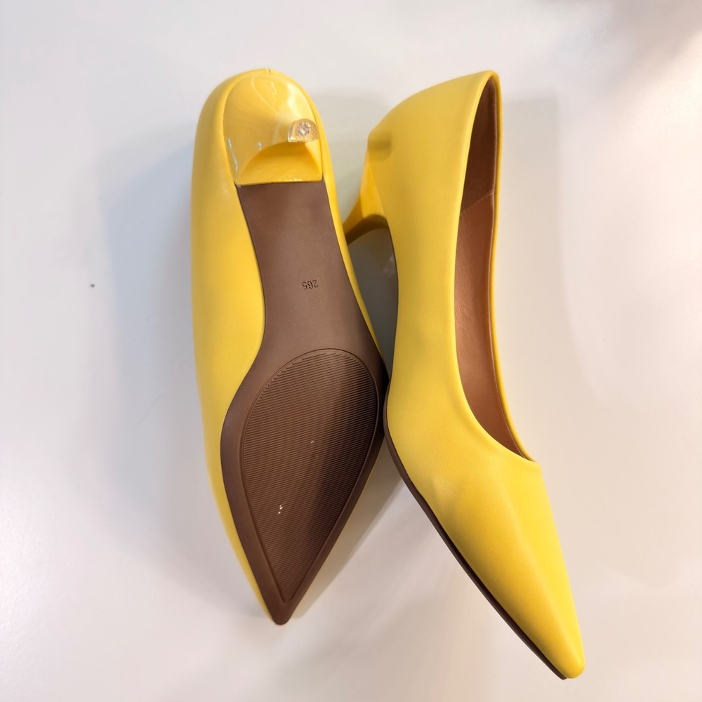 Unbranded Yellow Pointed Toe Kitten Heel Pumps Women Size 265 Slip On Shoes